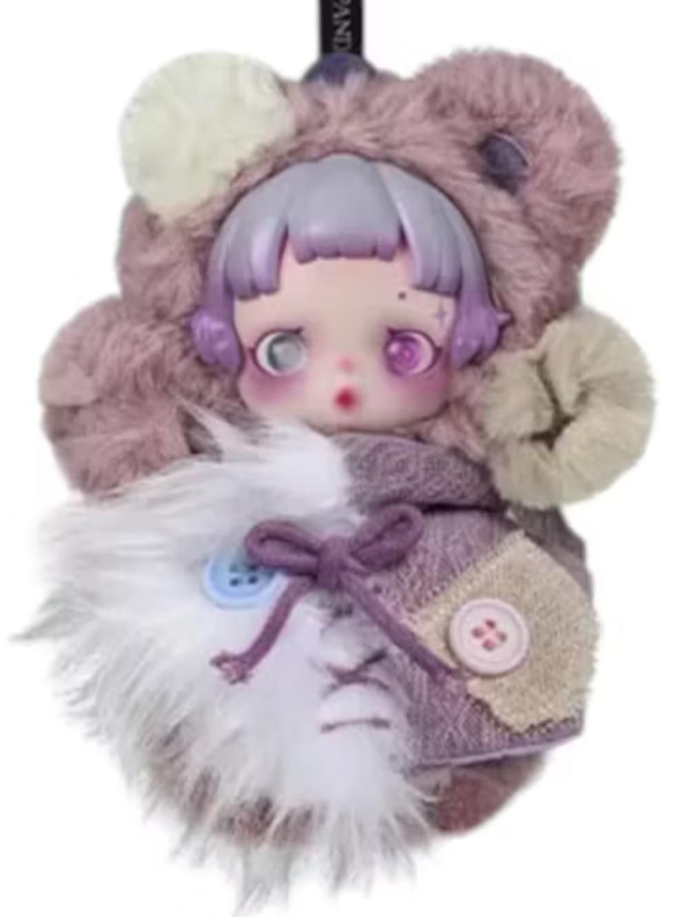 Pop Mart SKULLPANDA You Found Me! Series Ratty Bear Plush Doll Pendant